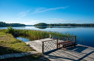 Naklejka premium Lake landscape in Finland