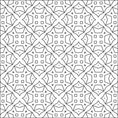 Geometric vector pattern with triangular elements. Seamless abstract ornament for wallpapers and backgrounds. Black and white colors. 