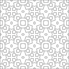 Geometric vector pattern with triangular elements. Seamless abstract ornament for wallpapers and backgrounds. Black and white colors. 