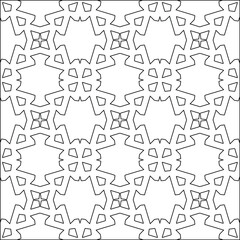 Geometric vector pattern with triangular elements. Seamless abstract ornament for wallpapers and backgrounds. Black and white colors. 