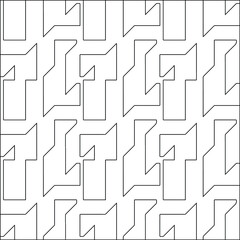 Geometric vector pattern with triangular elements. Seamless abstract ornament for wallpapers and backgrounds. Black and white colors. 