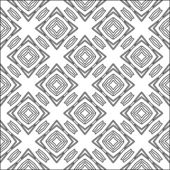  Geometric vector pattern with triangular elements. Seamless abstract ornament for wallpapers and backgrounds. Black and white colors. 