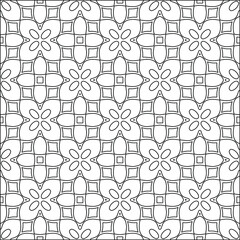  Geometric vector pattern with triangular elements. Seamless abstract ornament for wallpapers and backgrounds. Black and white colors. 