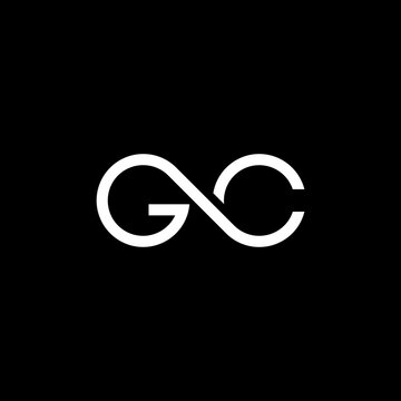 initial letter GC circle inifinity monogram black background