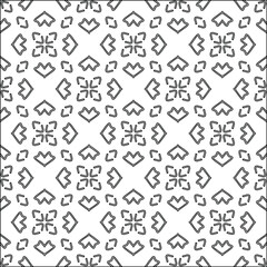  Geometric vector pattern with triangular elements. Seamless abstract ornament for wallpapers and backgrounds. Black and white colors. 