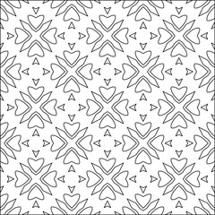Geometric vector pattern with triangular elements. Seamless abstract ornament for wallpapers and backgrounds. Black and white colors. 