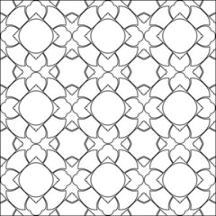 Geometric vector pattern with triangular elements. Seamless abstract ornament for wallpapers and backgrounds. Black and white colors. 