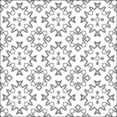 Geometric vector pattern with triangular elements. Seamless abstract ornament for wallpapers and backgrounds. Black and white colors. 