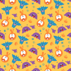Obraz premium monster seamless pattern design. vector illustration