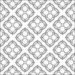 Fototapeta premium Geometric vector pattern with triangular elements. Seamless abstract ornament for wallpapers and backgrounds. Black and white colors. 
