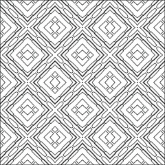 Geometric vector pattern with triangular elements. Seamless abstract ornament for wallpapers and backgrounds. Black and white colors. 