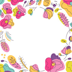 Summer bright floral background for social network post