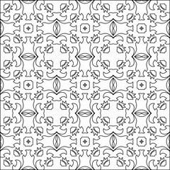 Geometric vector pattern with triangular elements. Seamless abstract ornament for wallpapers and backgrounds. Black and white colors. 