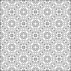 Geometric vector pattern with triangular elements. Seamless abstract ornament for wallpapers and backgrounds. Black and white colors. 