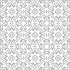 Geometric vector pattern with triangular elements. Seamless abstract ornament for wallpapers and backgrounds. Black and white colors. 