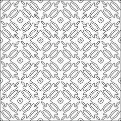 Geometric vector pattern with triangular elements. Seamless abstract ornament for wallpapers and backgrounds. Black and white colors. 