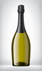 Color Glass Bottle on background with Black Foil. 