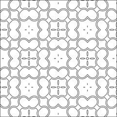 Geometric vector pattern with triangular elements. Seamless abstract ornament for wallpapers and backgrounds. Black and white colors. 