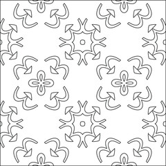 Geometric vector pattern with triangular elements. Seamless abstract ornament for wallpapers and backgrounds. Black and white colors. 