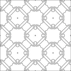 Geometric vector pattern with triangular elements. Seamless abstract ornament for wallpapers and backgrounds. Black and white colors. 