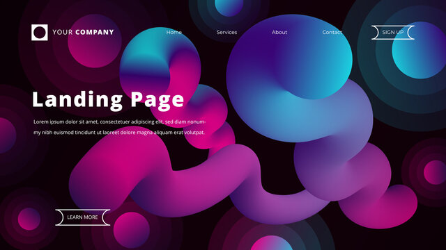 Landing pade purple pink design for websites vector illustration.