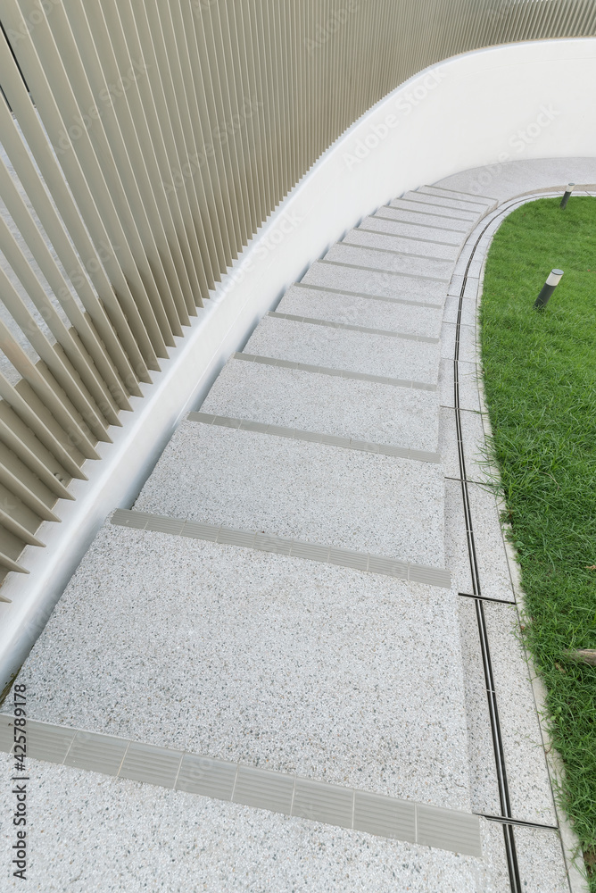Poster empty stairway. modern building abstract background