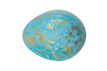 Happy Easter card. Colorful egg on isolated white background. Copy space for text.