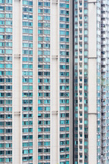 Exterior of high rise residential building in Hong Kong city