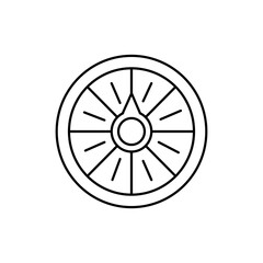 Fortune wheel olor line icon. Pictogram for web page, mobile app, promo.
