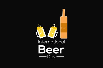 Vector realistic isolated typography logo for International Beer Day for decoration and covering on the dark background. National Beer day  