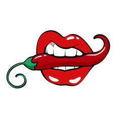 Lips with chilli pepper