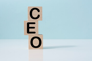 CEO - chief executive officer on wooden cubes. Business concept.