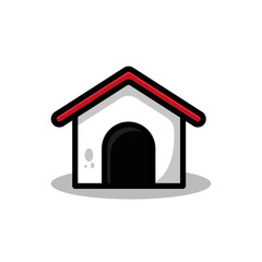 vector pet house illustration design. The pet house with an outline is suitable for stickers, icons, mascots, logos, clip art, and other graphic purposes