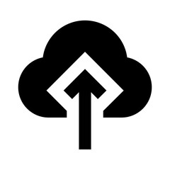 
Upward arrow on cloud, concept of cloud upload icon.

