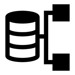 
A database network icon in linear design 

