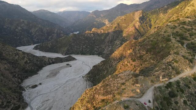 Overview of dry Amendolea river