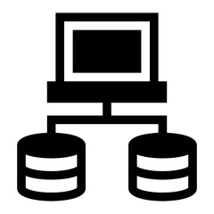 
An editable linear icon of laptop server storage

