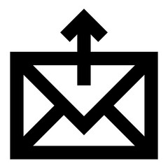 
An icon of upload mail, linear design 

