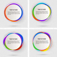 Label blank template, white background and Blurry gradient with lines circle ring. Vector illustration EPS 10. Modern design editable layout title page for new product newsletters, web banners