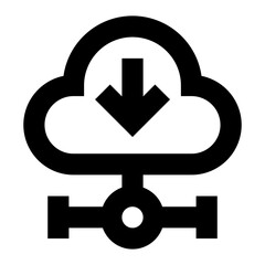 Obraz premium Grab cloud network download in linear vector