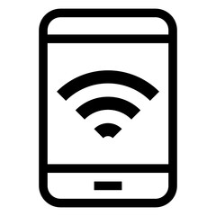 
A mobile wifi icon in linear design 

