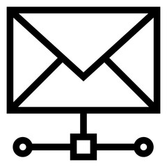 
An icon of mail network in linear design 

