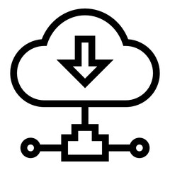 Obraz premium Grab cloud network download in linear vector