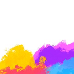 Colorful brush paint watercolor background texture from illustration, equipment isolated on white background.with copy space