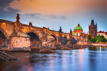 Fototapeta na wymiar Prague, Czech Republic - Charles Bridge, Stare Mesto