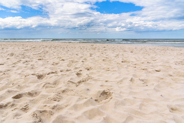 Fototapeta na wymiar Sandy beach at Baltic sea in Poland