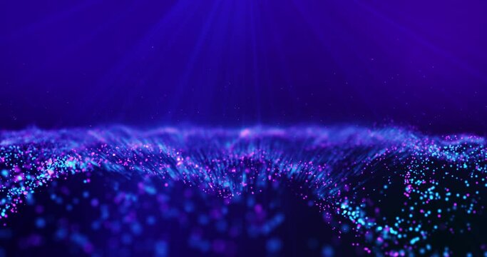 Abstract particles wave form shapes animation background