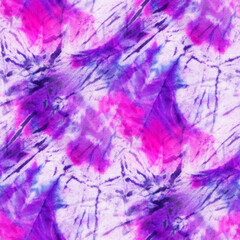 Seamless tie-dye pattern  on white silk