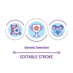 Genetic selection concept icon. Genetic variations idea thin line illustration. Adaptation development. Organisms evolution over generations. Vector isolated outline RGB color drawing. Editable stroke