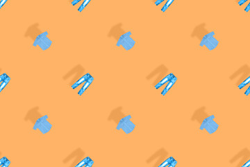 Seamless pattern of clothes, jeans and shirts.